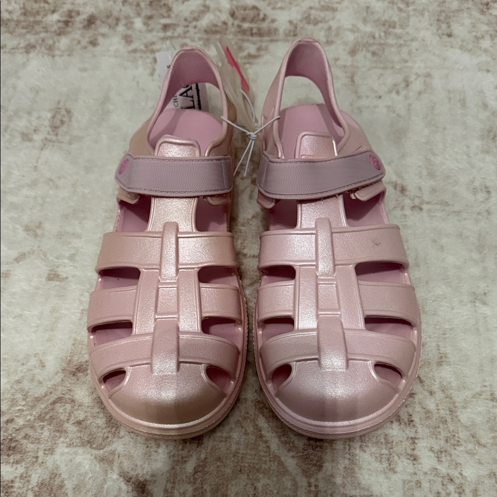🆕 The Children's Place Shimmering Pink Kids Sandals Girls size 5